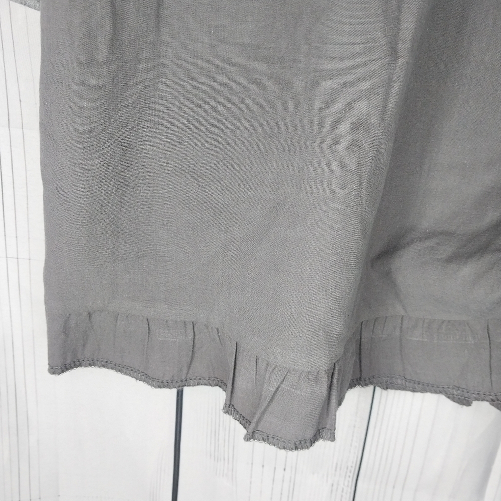 Misslook Gray and Black Women's V-Neck Oversized Babydoll boho Top - Picture 6 of 12